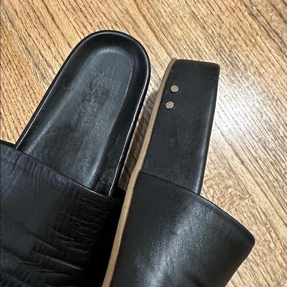 Beek pelican leather platform sandal Slides black size 10 - Picture 7 of 9